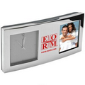 Chrome Clock w/ Photo Frame